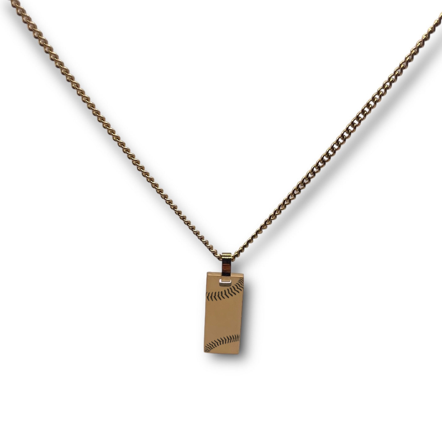 Thin Baseball/Softball Rectangle Necklace