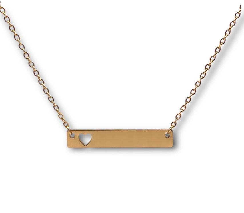 Straight Barred Hearted Necklace