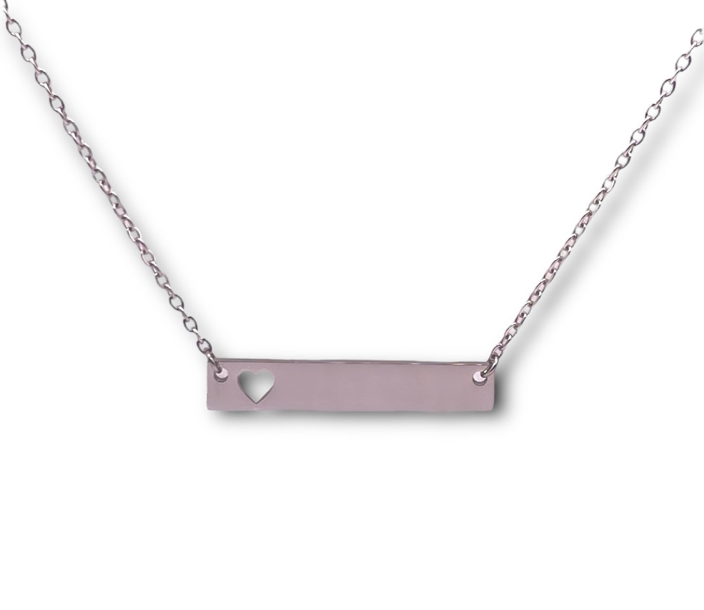 Straight Barred Hearted Necklace